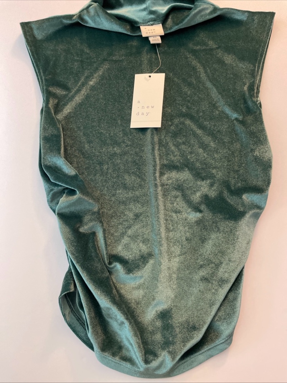 Target Velvet Sleeveless Cowl Neck Top - Deep Teal Green